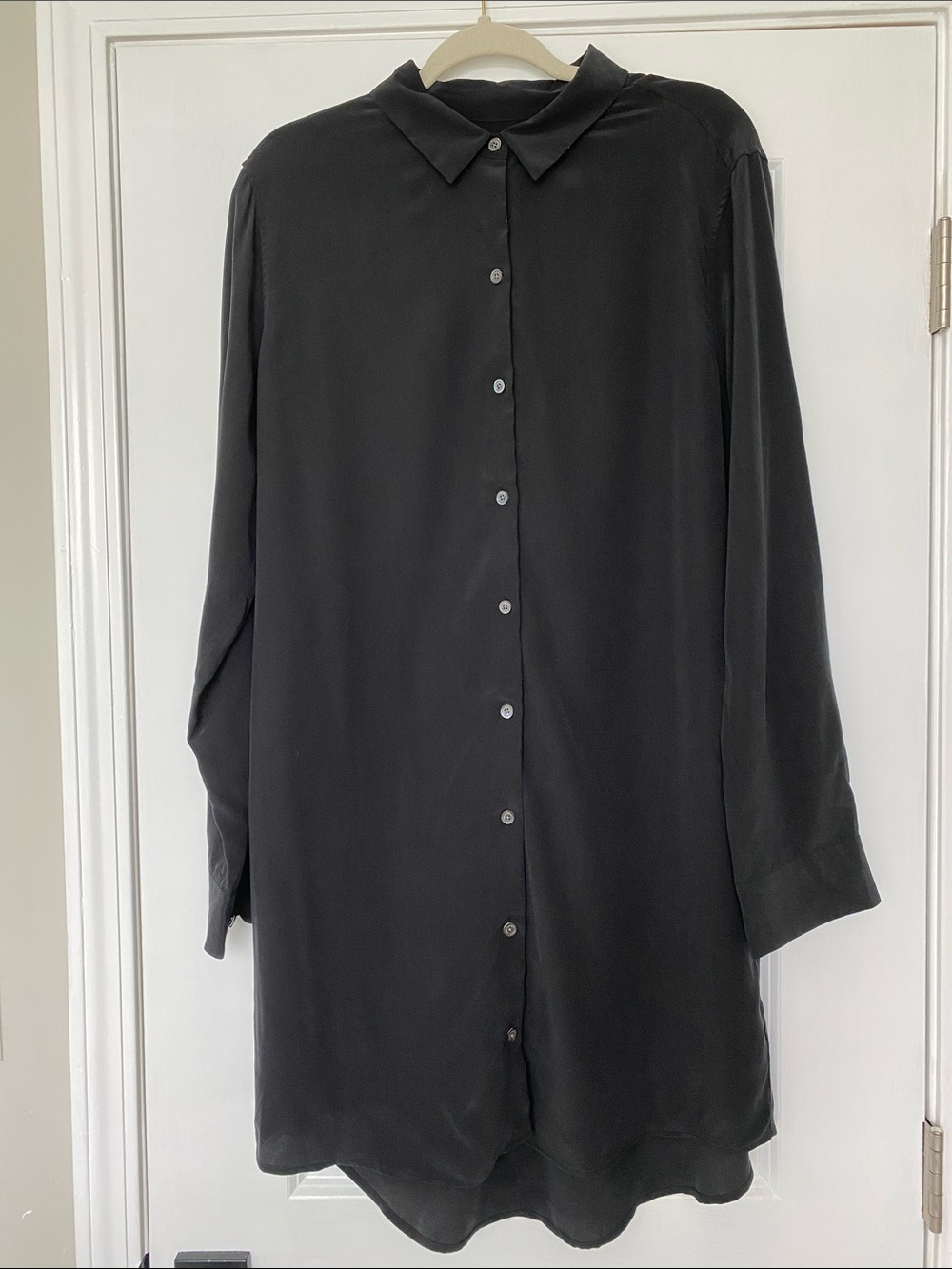 Equipment Black Longline Button-Down Shirt